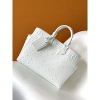 China White Monogram Preloved Branded Bag Louis Vuitton Sac Plat Tote on sale