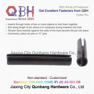 China QBH Slotted Spring Pins Carbon Steel ZP/YZP/PLAIN/BLACK/HDG Dacromet Geomet Nickle Plate Roll Cotter Pins C Pins supplier