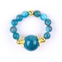 China 4MM Apatite Small Bead Healing Energy Crystal Round Stretch Bead Ring For Daily Wear And Party on sale