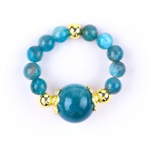 4MM Apatite Small Bead Healing Energy Crystal Round Stretch Bead Ring For Daily Wear And Party