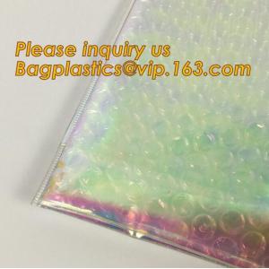 China transparent slider zipper bubble bag，Reusable portable PE bubble wine bottle protector bag,k bubble bag,slider pac wholesale