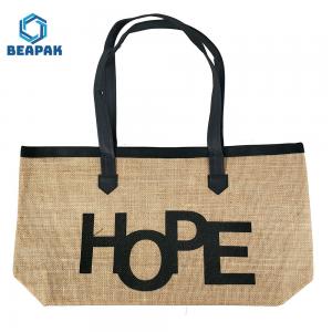 Recycle Handle Zipper Promotional Cotton Jute Bag