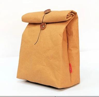 Reusable Insulated Lunch Cooler Bag Washable Kraft Paper Snack And Sandwich Bags