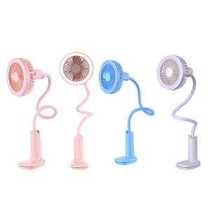 Clip desk lamp fan / Flexible tube clip rechargeable portable mini fan on clip