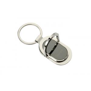 Personalized Ellipse Metal Keychain Holder Zinc Alloy Phone Holder Keyring