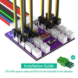 China Mise à niveau de la version ATX Power Supply Breakout Board Avec 17 PCS ATX 6Pin connecteur d'alimentation pour l'extraction d'ETH / Bitcoin wholesale