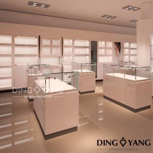 China White Jewellery Shop MDF Showroom Display Cases supplier