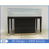 China Wooden In Black Lacquer Jewelry Store Display Cases With Strong Glass wholesale