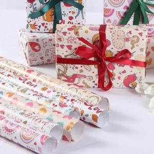 China Inkjet Printing Technology Birthday Wrapping Paper Sheets Gift Wrap Paper Roll supplier