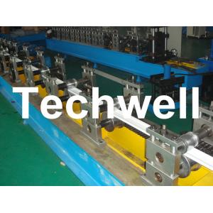 China Manual / Hydraulic Decoiler PU Foam Roller Shutter Door Slat Roll Forming Machine With PLC supplier