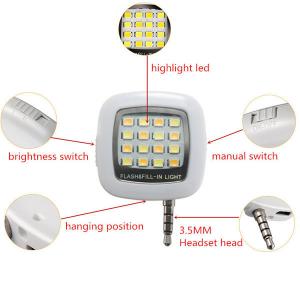 LED FLASH light for Camera Mini Selfie Sync for IOS Android with USB Cable GK-FL01