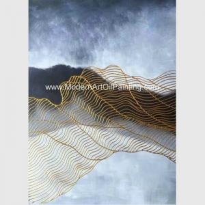 China Framed Abstract Art Canvas Paintings Painting 3D Gold Foil On Polyester Fabric supplier