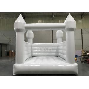 China PVC Tarpaulin Inflatable 4 Meters White Wedding Bounce House With Air Blower supplier