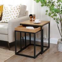 China Honey Brown Nesting Coffee Tables, Nesting Tables For Sale, Industrial Coffee Table, XLNT02N on sale
