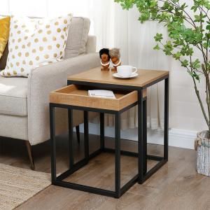Honey Brown Nesting Coffee Tables, Nesting Tables For Sale, Industrial Coffee Table, XLNT02N
