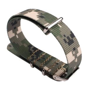 China Three Loops Watch Strap , One Buckle Nylon Strap 20mm Camouflage Color supplier