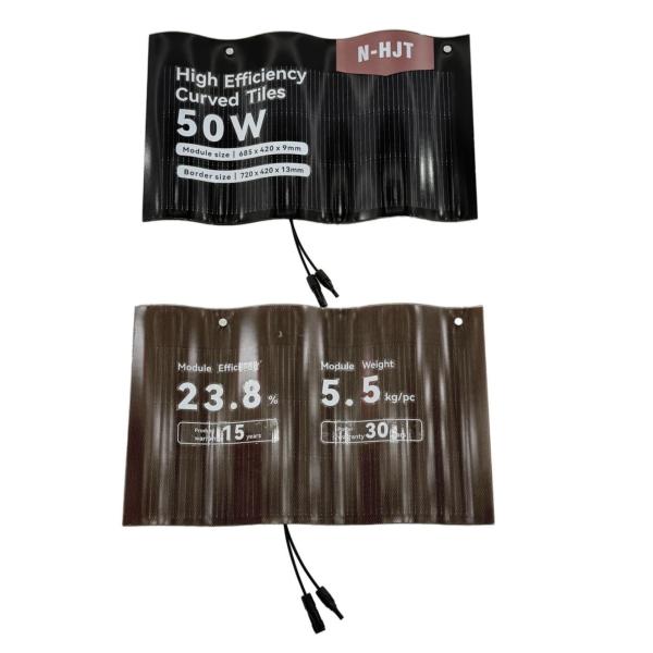 Solar Power System BIPV Hanergy Solar Shingles Hantile Curve Solar Roof Tile for Max. Powewr Temperature Coefficient -0.26 %