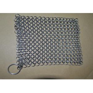 SGS Stainless Steel Chainmail Scrubber , 30 Ringer Cast Iron Cleaner For Kichen Pan Cleaning