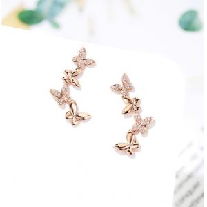 China Pandora Earrings Butterfly Earrings 18K Gold Diamond Earrings For Women supplier