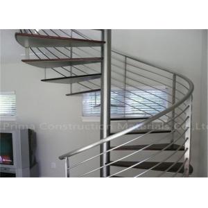 Prefabricated Spiral Staircase Timber Treads Stair For Indoor