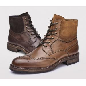 China Italian Brogue Style Mens Leather Dress Boots 39 - 45 Size With Multi Color supplier