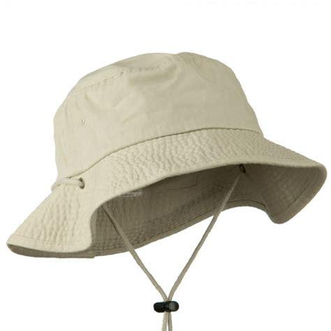 khaki bucket hat with string