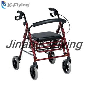 Deluxe Height Adjustable Adult Walker Rollator Folding Metal Aluminum