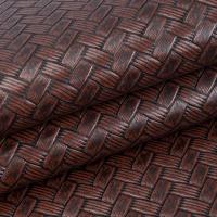 China 0.6mm Embossed Packaging Leather Faux Knitted PVC Leather Big Mat Weave on sale