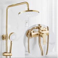China Nordic Light Luxury Shower Set Home Faucet Brass Brushed Gold Hot And Cold Pressurized Nozzle on sale