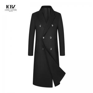 Men's Regular Winter Coat for Thick Europe And America Long Wool Trench Slim Fit Overcoat