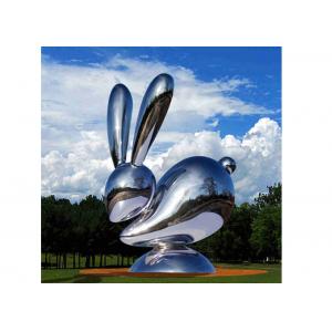 Outdoor Decorative Mirror Stainless Steel Animal Rabbit Sculpture