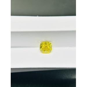 China 2CTS Cushion Loose Lab Created Yellow Diamond IGI Certified supplier