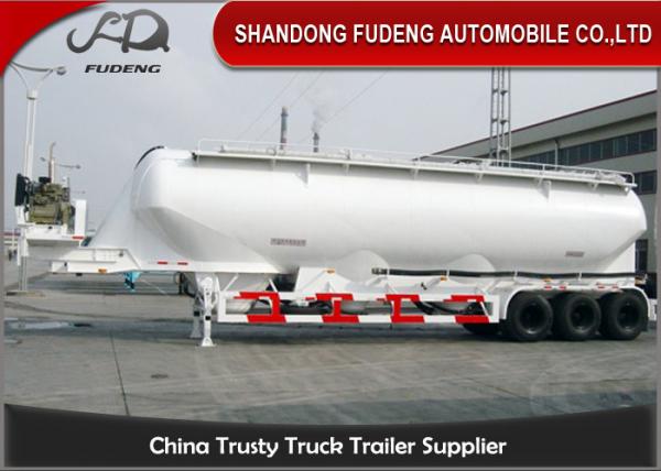 Vertical Type Three Axles Bulk Powder Semi Tanker Trailer , Dry Van Trailer With