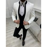 China 65% Polyester Mens Tuxedo Suit 32% Viscose 3% Lycra White Tuxedo Jacket on sale