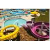 China Family Open Spiral Slide Water Park Equipment , Blue Red Green Fiberglass Spiral Water Slide wholesale