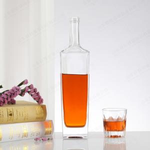 China 750ml Glass Brandy Gin Rum Tequila Vodka Spirits Bottle with Decal Surface Handling supplier