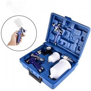 China Model 827+H2000Mini Spray Gun Kits Electric Plated Blue Color Portable Plastic Box supplier