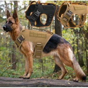 Plastic Tactical Dog Harness For Hiking Training Brown