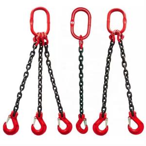 China Black Finish Lifting Chain Sling Hook Crane G80 Manganese Steel Chain Lifting Tool supplier