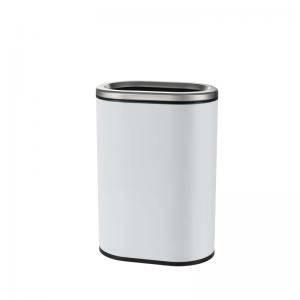 China Oval Silver 12L Stainless Steel Rubbish Bin supplier