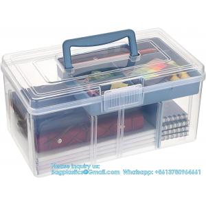 Dividing Box With Removable Tray Multipurpose Stationery Storage Box With Handle Portable Sewing Box Art Craft