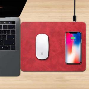 2018 New product pu fast charging wireless charger mouse pad universal qi wireless charger for iphone X