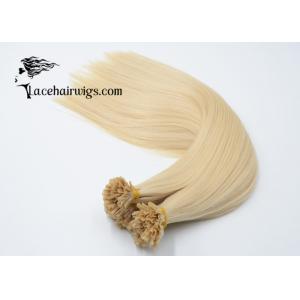 China Nail Tip Fusion Russian Remy Hair Extensions Golden Blonde 613 Color No Tangle supplier