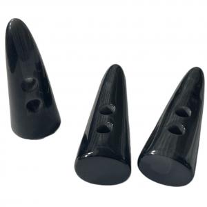 China 2 Hole GRS Horn Shaped Toggle Buttons / Horn Tooth Shape Black Color supplier