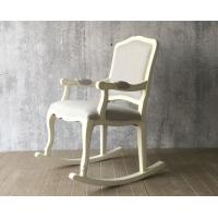 China European Style Wooden Leisure Chair , White High Back Velvet Chair dining on sale