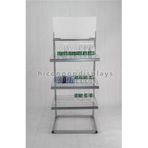 China Freestanding Powdered Silver Water Bottle Display Stand In 3 Tier For Purified Water supplier
