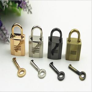 China Fashion nickel color zinc alloy metal bag decorative lock with key for handbags supplier