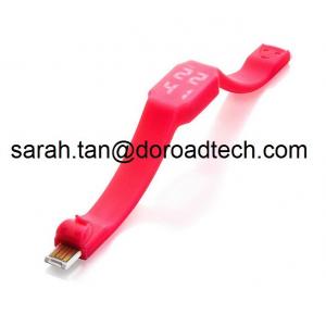 Promotional Gift Silicone Wristband USB Flash Drive with LED Indicating Time
