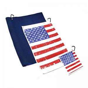 China Microfiber Waffle Golf Towels With Clip Custom Printed Embroidery Sublimation Logo supplier