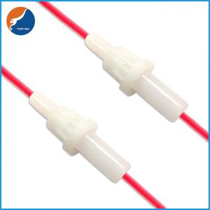 China 5.2x20mm 22AWG Wire Leaded White Housing Bakelite Glass Tube Fuse Type In-Line Fuse Holders supplier